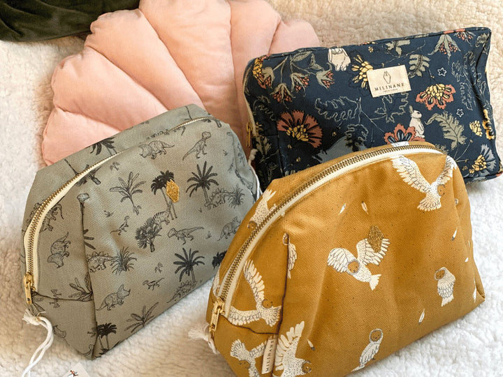 Trousse de toilette hibou - Jaune