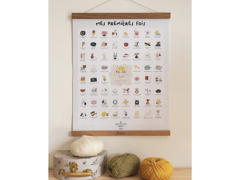 Affiche Cobalt “Mes premières fois à tamponner” – souvenirs à compléter pour bébé