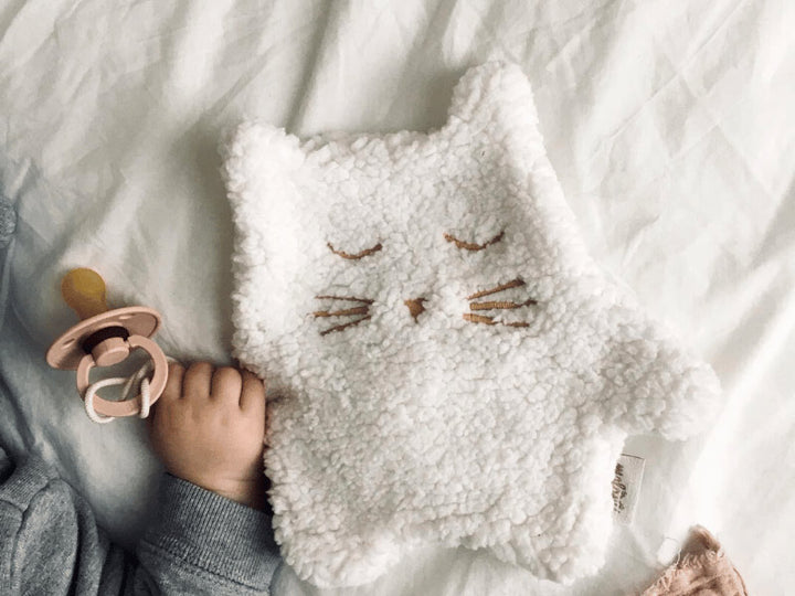 Attache tétine doudou chat - Blanc