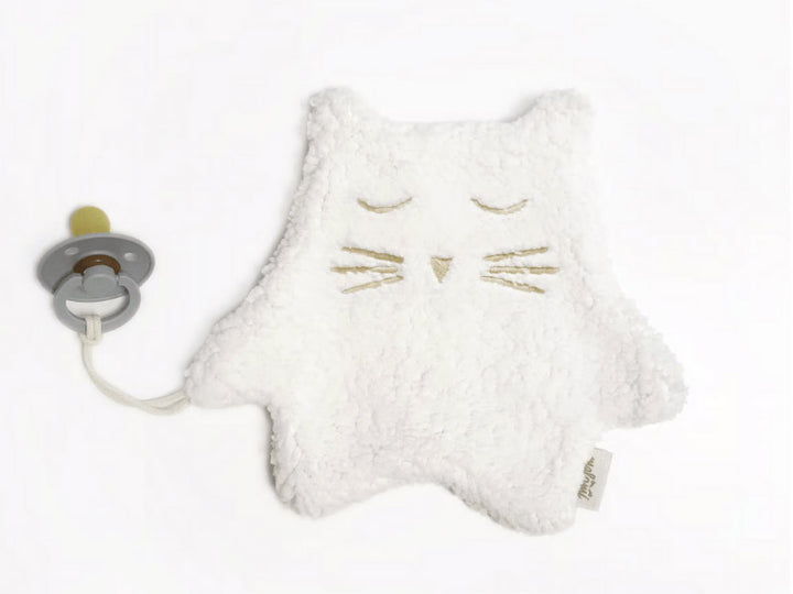 Attache tétine doudou chat - Blanc