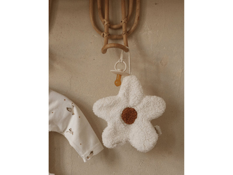 Attache tétine doudou fleur - Camel