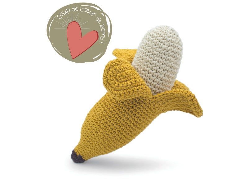Hochet banane en coton bio