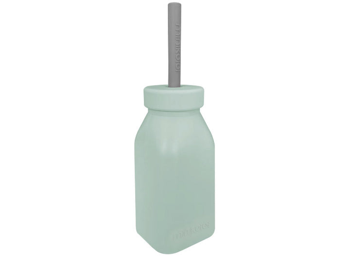 Bouteille d’apprentissage en silicone avec paille  - Tilleul