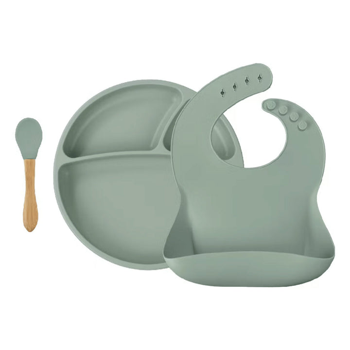 Set repas (assiette+bavoir+cuillère) - Tilleul