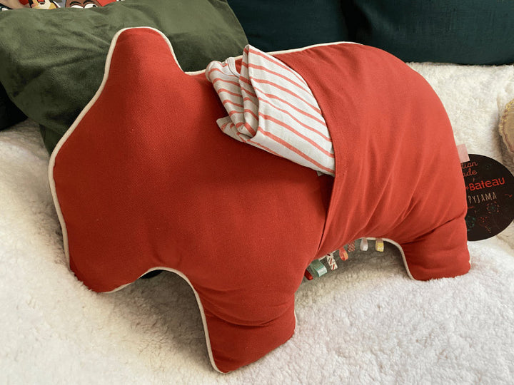 Coussin range pyjama ours - Caramel