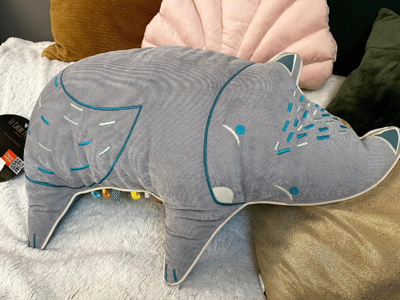 Coussin range pyjama renard - Gris