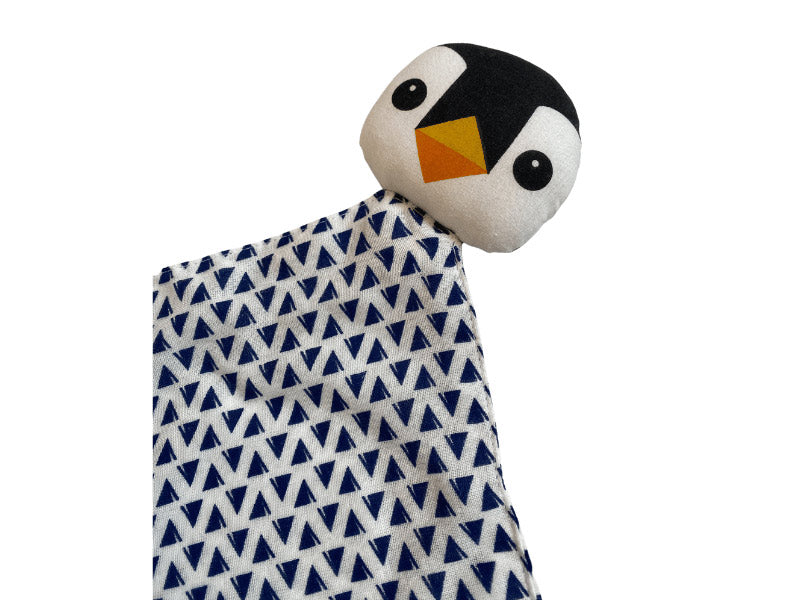 Doudou pingouin en coton bio