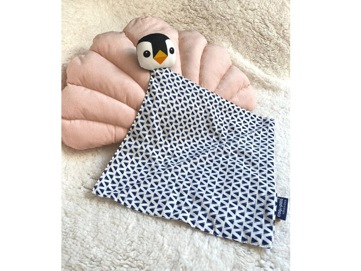 Doudou pingouin en coton bio