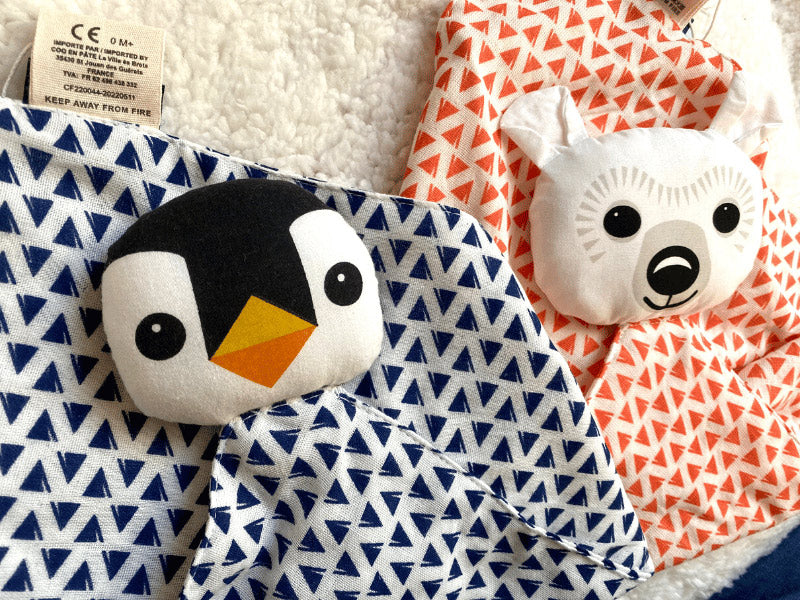 Doudou ours blanc en coton bio