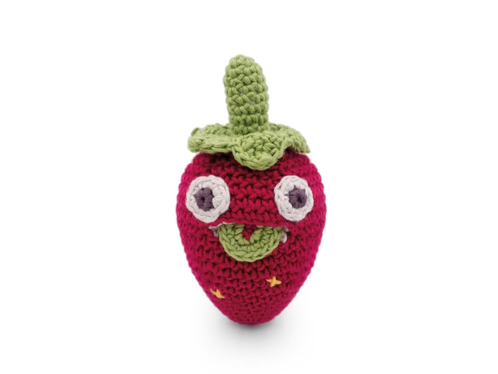 Hochet fraises en coton bio