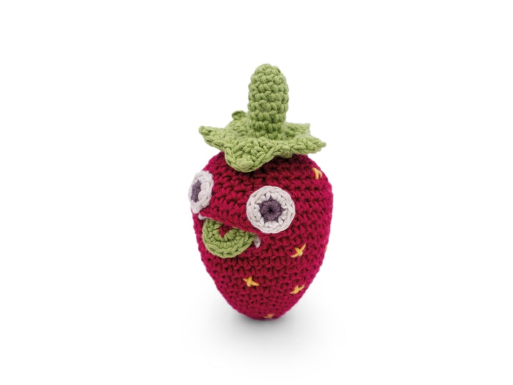 Hochet fraises en coton bio
