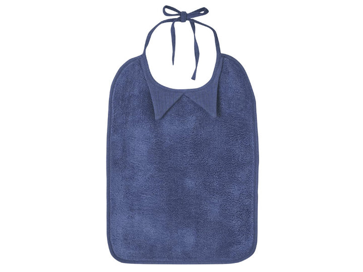 Grand bavoir bambou et gaze de coton - Indigo