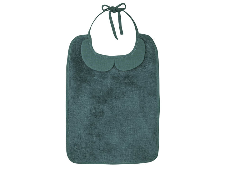Grand bavoir bambou et gaze de coton - Vert paon
