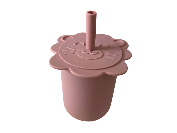 Verre lion à paille en silicone – pratique, sûr et ludique pour bébé