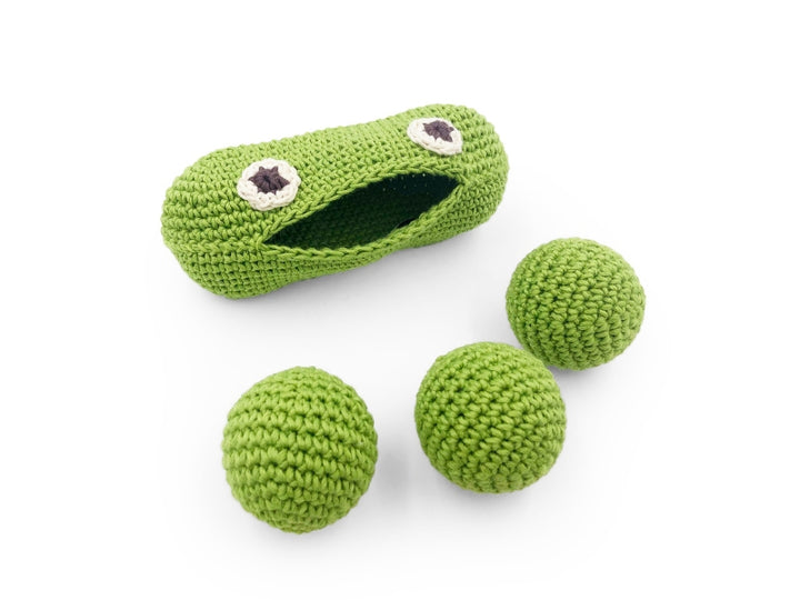 Hochet petits pois en coton bio