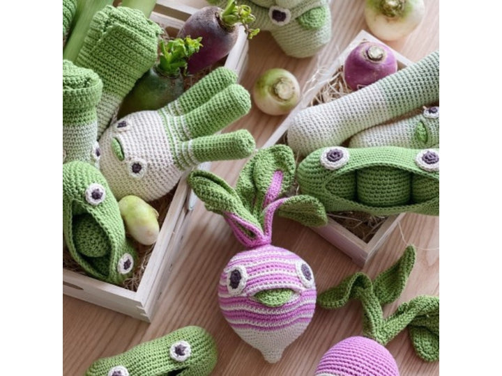 Hochet petits pois en coton bio