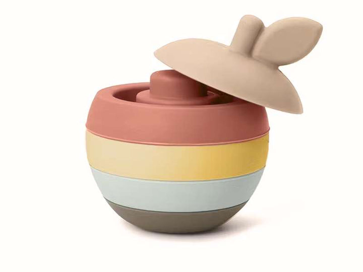 Jouet pomme en silicone – douceur apaisante pour bébé