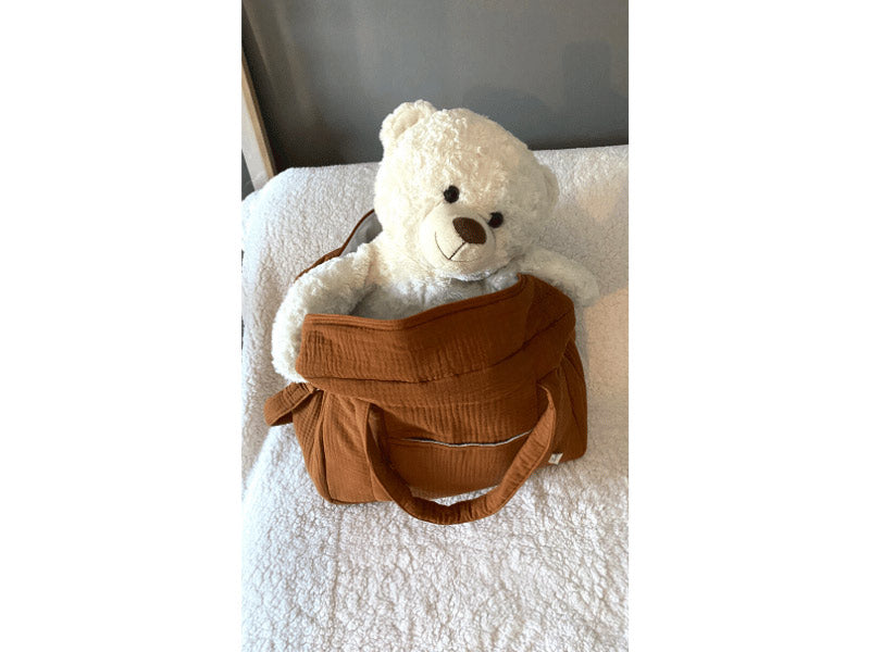 Sac à langer en gaze de coton à personnaliser - Caramel – Romy de Mongolie