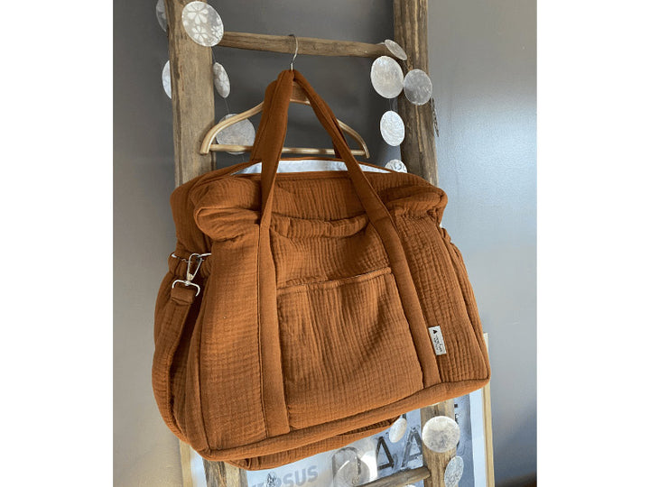 Sac à langer en gaze de coton - Caramel
