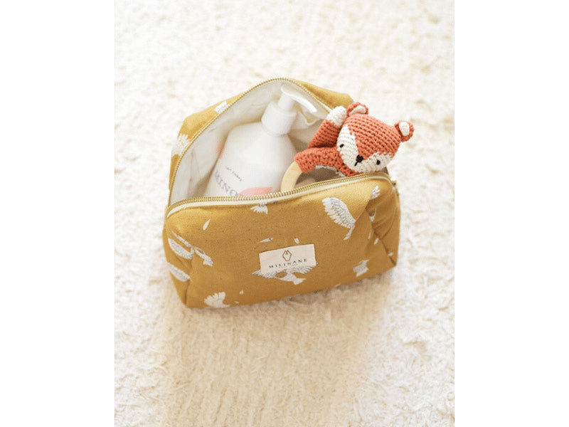 Trousse de toilette hibou - Jaune
