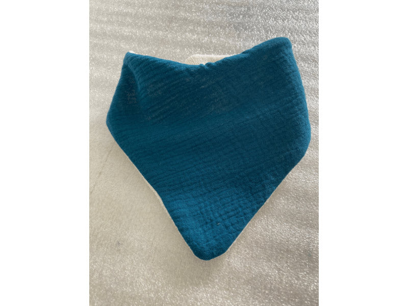 Bavoir bandana en gaze de coton et éponge bambou - couleur unie