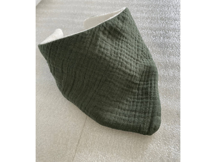 Bavoir bandana en gaze de coton et éponge bambou - couleur unie