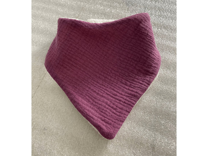 Bavoir bandana en gaze de coton et éponge bambou - couleur unie