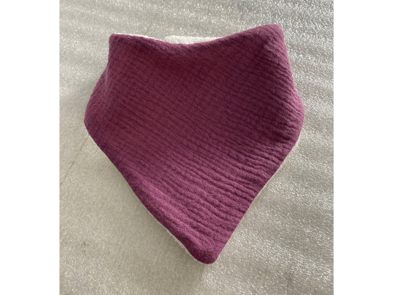 Bavoir bandana en gaze de coton et éponge bambou - couleur unie