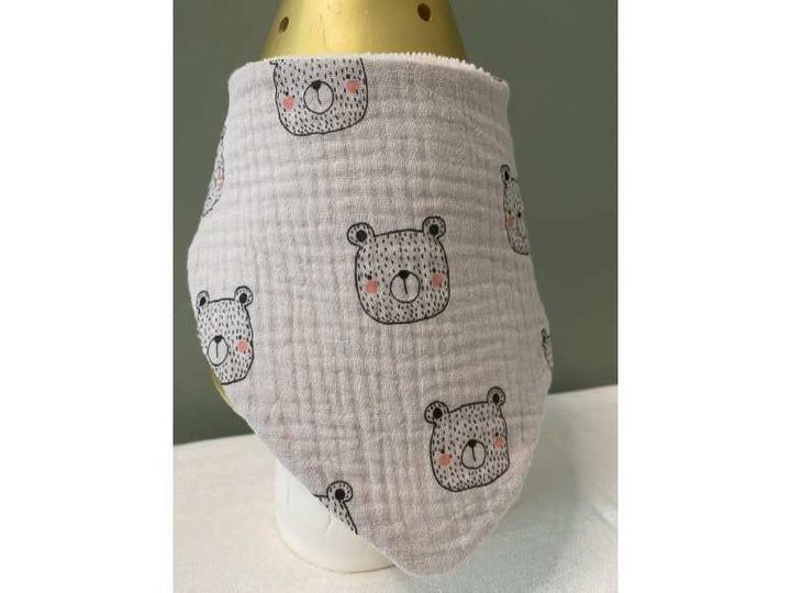 Bavoir bandana en gaze de coton &amp; éponge bambou – motifs - Made in Berry