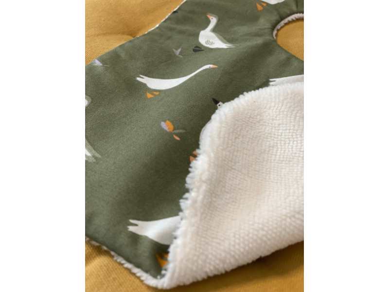 Bavoir en éponge de bambou et coton imprimé – Made in Berry