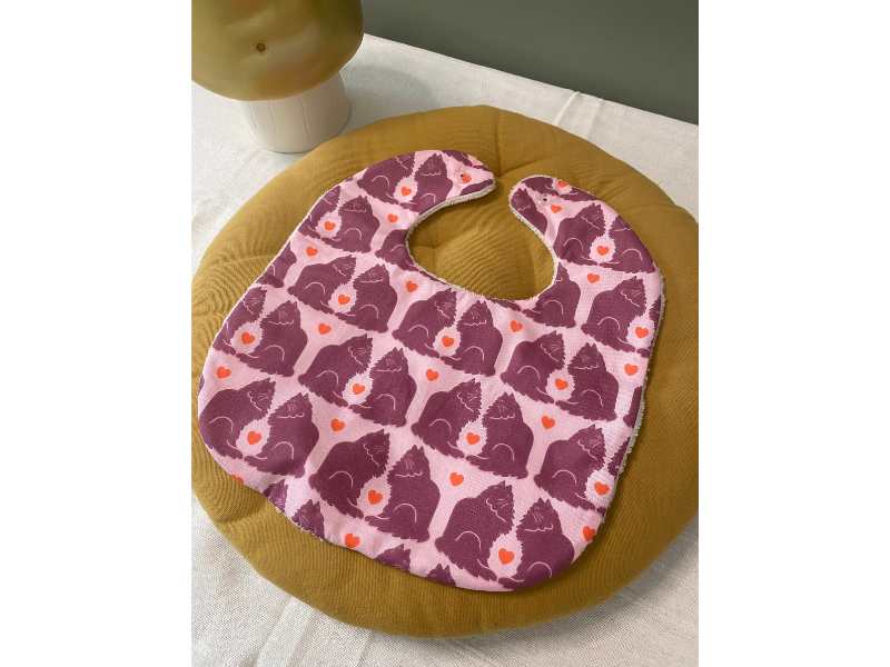 Bavoir en éponge de bambou et coton imprimé – Made in Berry