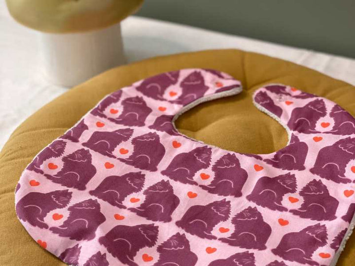 Bavoir en éponge de bambou et coton imprimé – Made in Berry