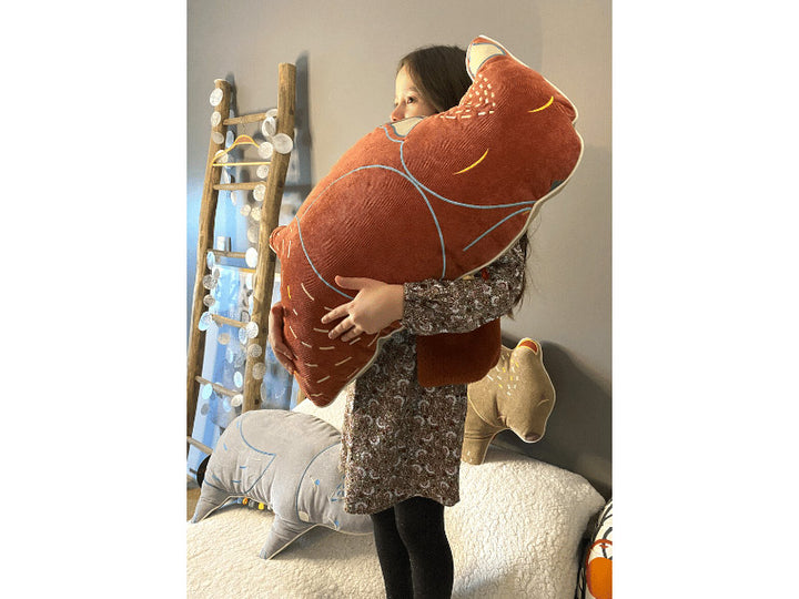 Coussin range pyjama écureuil - Brique