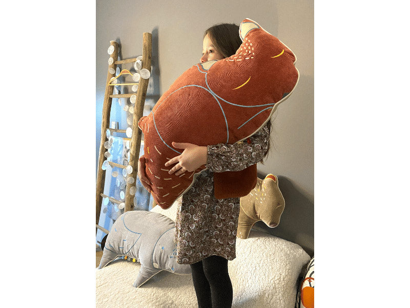 Coussin range pyjama écureuil - Brique