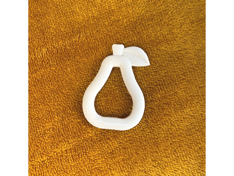 Anneau de dentition poire en silicone - Beige