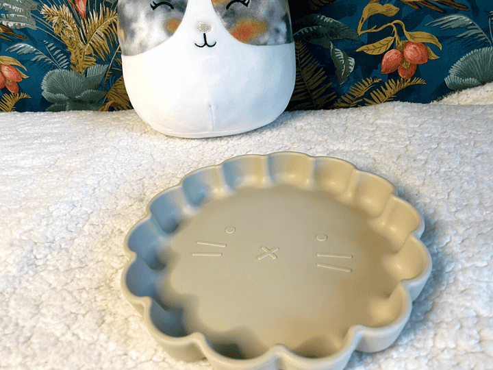 Assiette lion en silicone - Beige