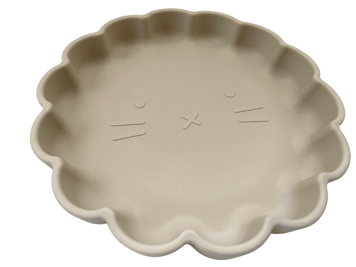 Assiette lion en silicone - Beige
