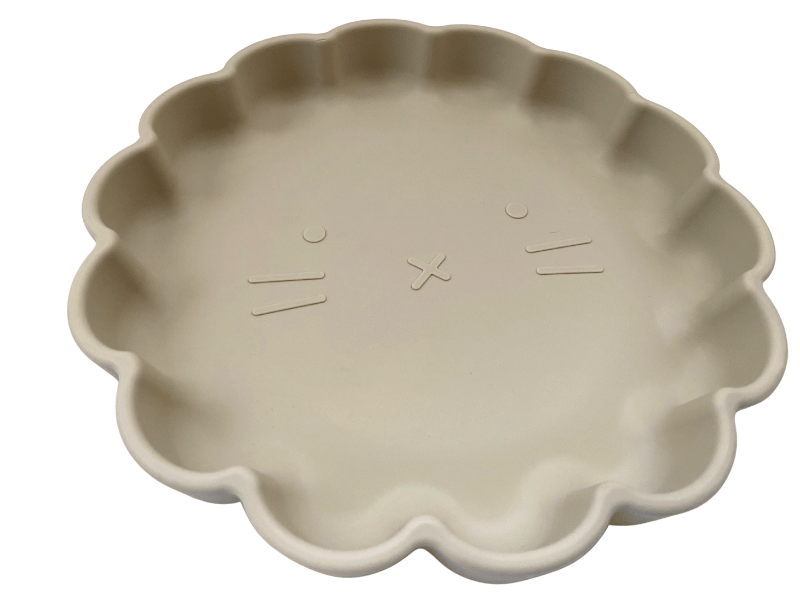 Assiette lion en silicone - Beige