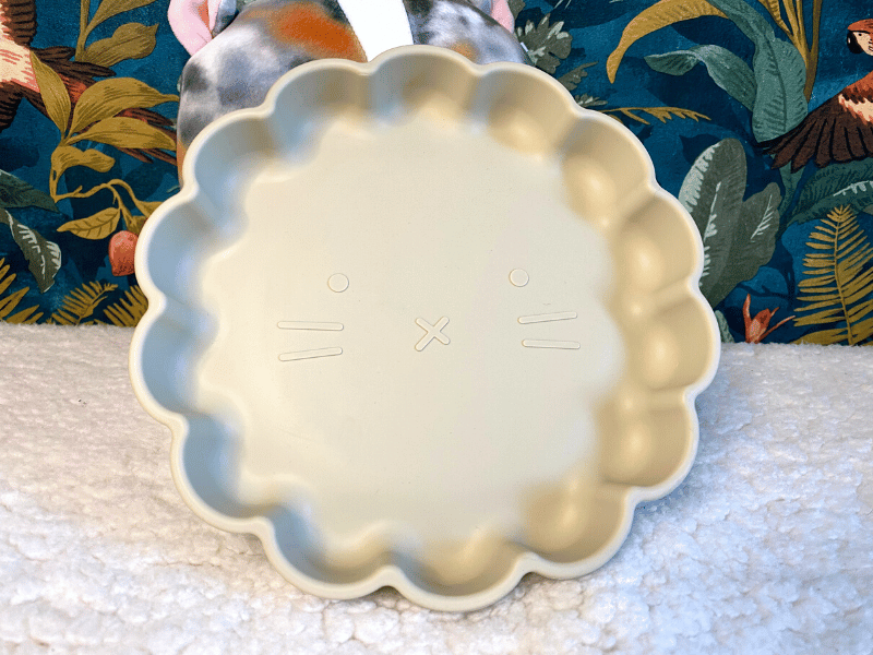 Assiette lion en silicone - Beige