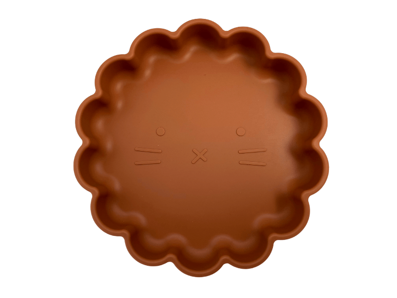 Assiette Lion en silicone - Terracotta
