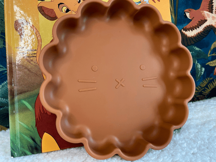 Assiette lion en silicone - Beige