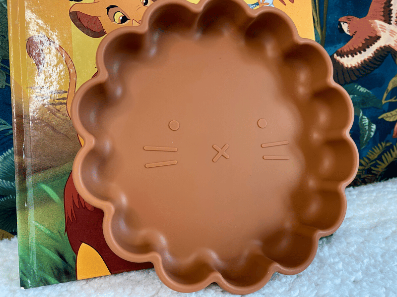 Assiette lion en silicone - Beige