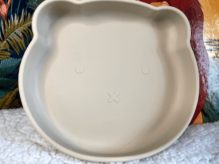 Assiette ours en silicone - Beige