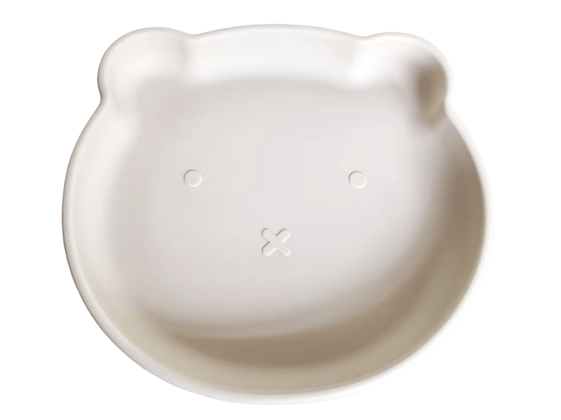 Assiette ours en silicone - Beige