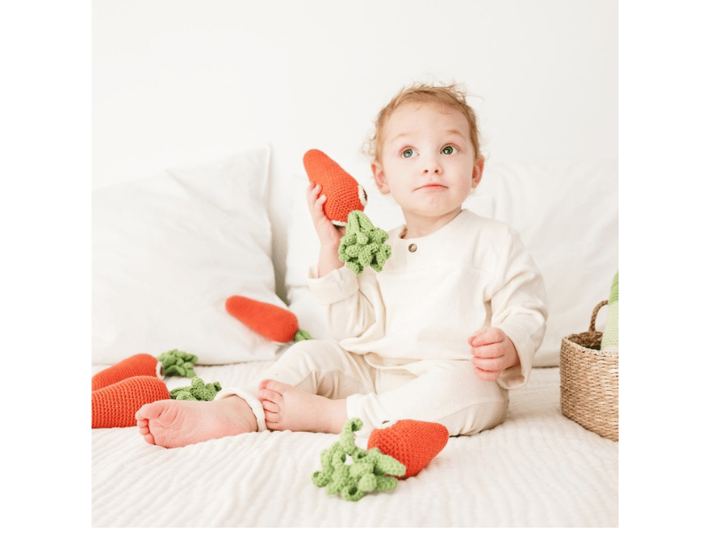 Hochet carotte en coton bio