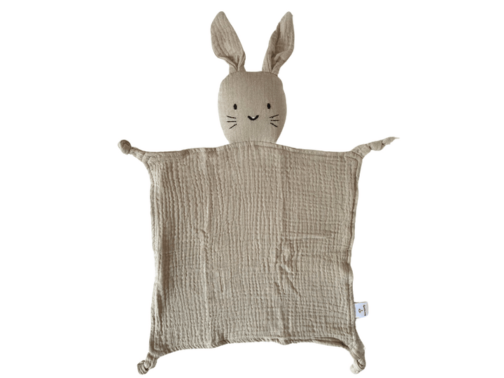 Doudou lapin en gaze de coton - Beige