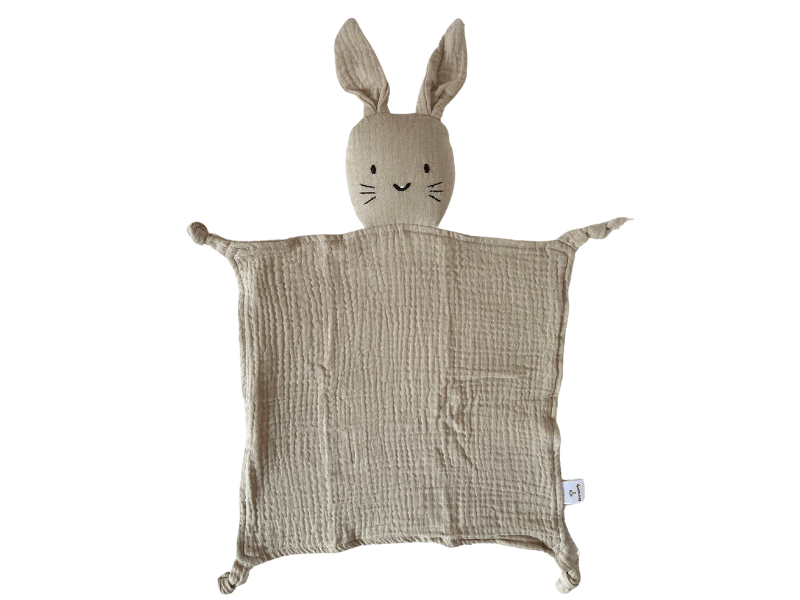 Doudou lapin en gaze de coton - Beige