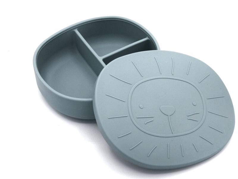 Lunch box lion avec couvercle en silicone - Jade