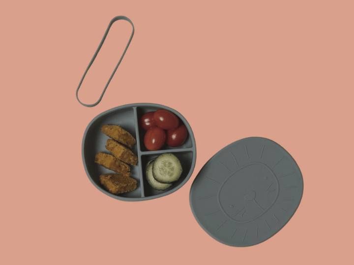 Lunch box lion avec couvercle en silicone - Jade