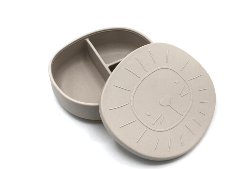 Lunch box lion avec couvercle en silicone - Sable